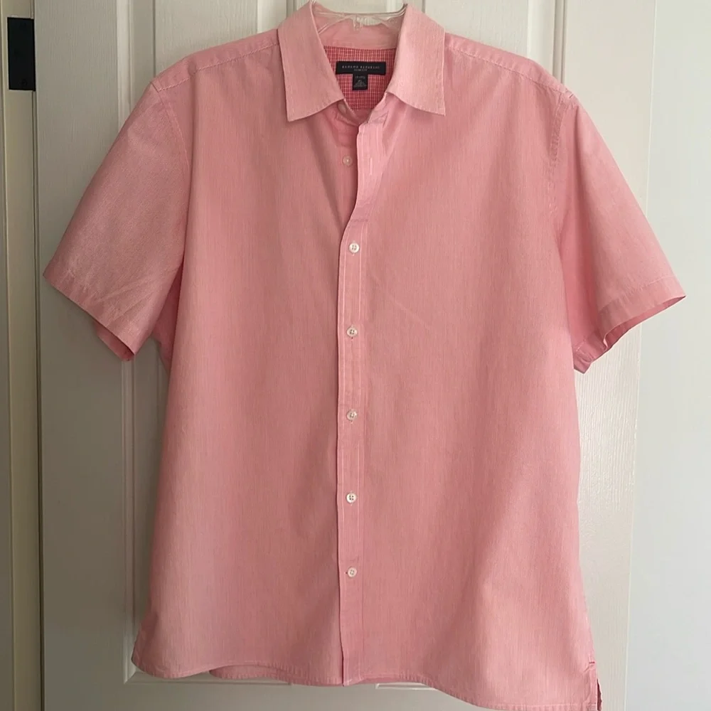 Banana Republic   Men's   Short Sleeve Cotton   Button Down Slim Fit 17-17 1/2
